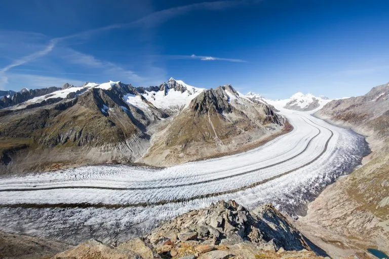 Le point de vue sur le glacier d'Aletsch